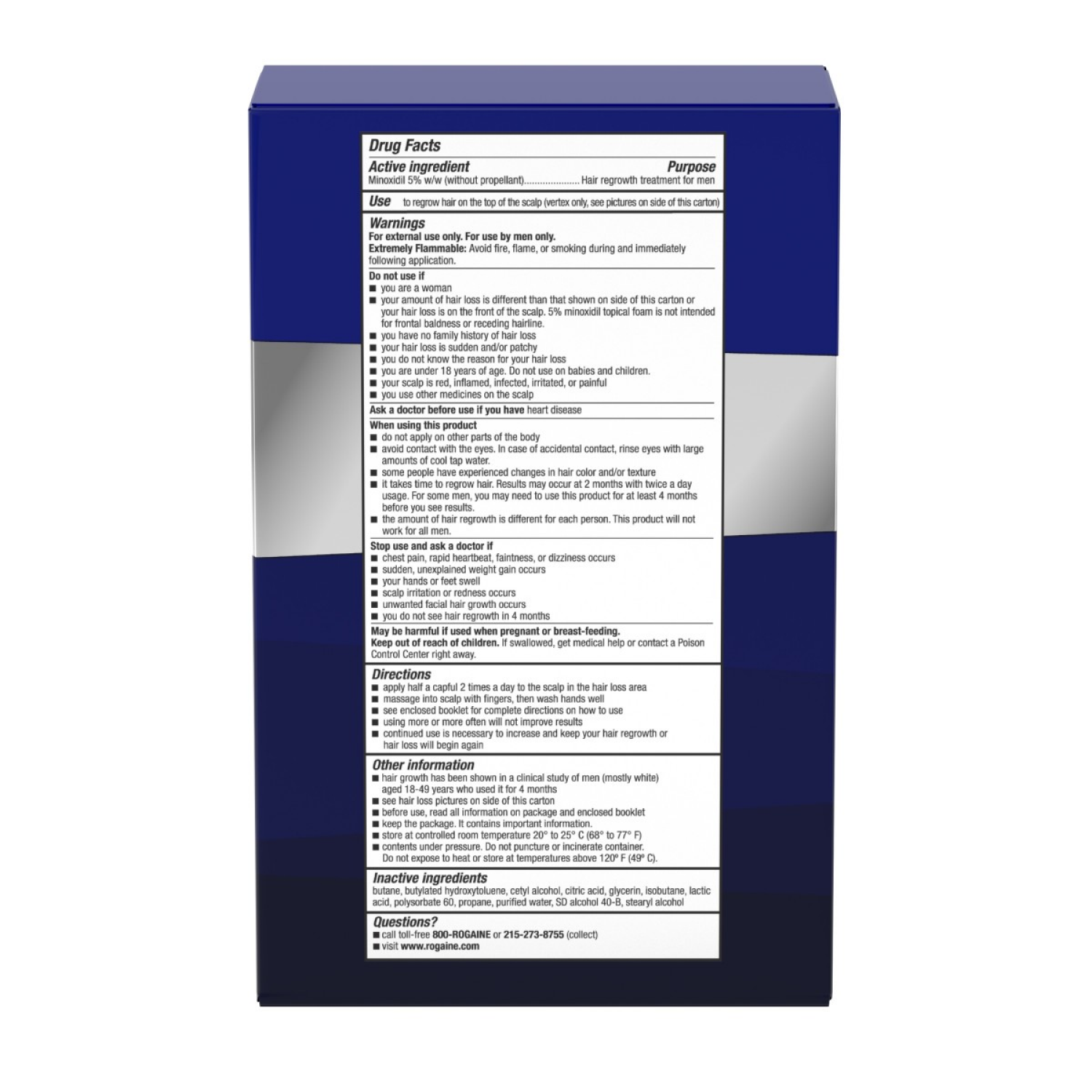 slide 6 of 8, Rogaine Men's Rogaine 5% Minoxidil Topical Foam, Three Month Supply, 3 ct