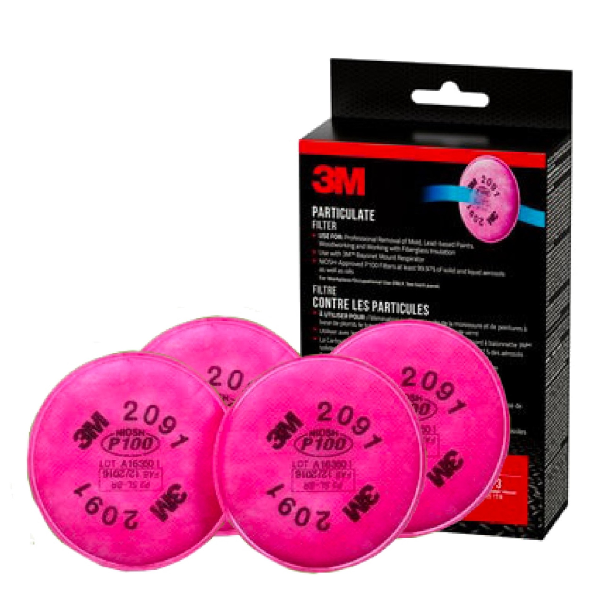 slide 1 of 6, 3M 2 -Pack Pink Disposable P100 Sanding Cartridge/Filter, 1 ct