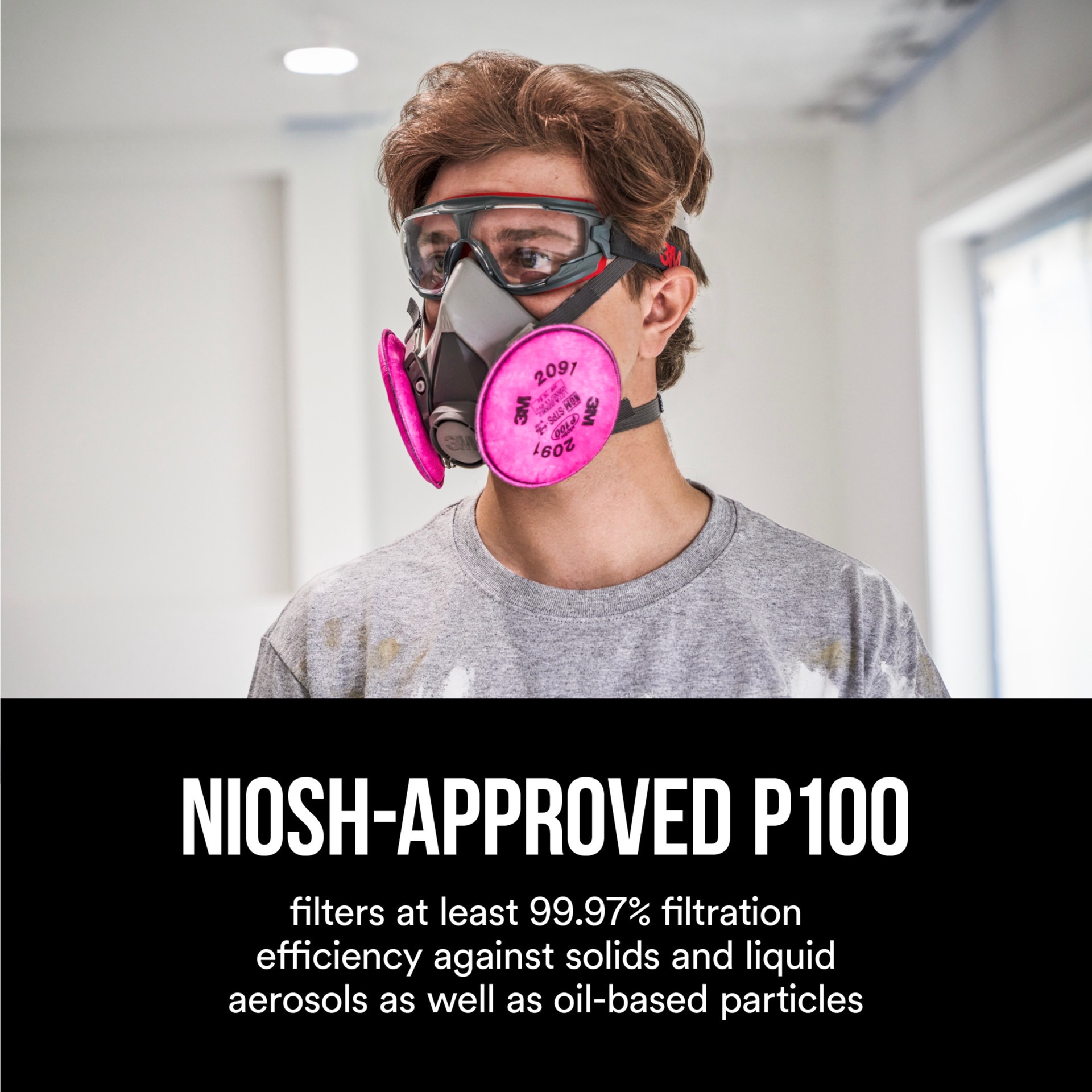 slide 5 of 6, 3M 2 -Pack Pink Disposable P100 Sanding Cartridge/Filter, 1 ct