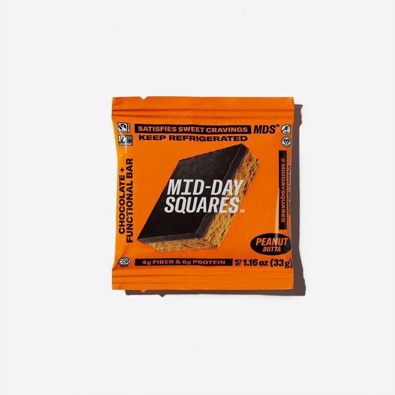 slide 1 of 1, Mid-Day Squares Peanut Butta Chocolate + Functional Bar 1.16 oz, 1 ct