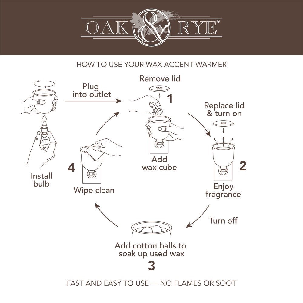 slide 2 of 5, Oak & Rye Spotted Owl Mini Wax Warmer - Brown/White, 1 ct