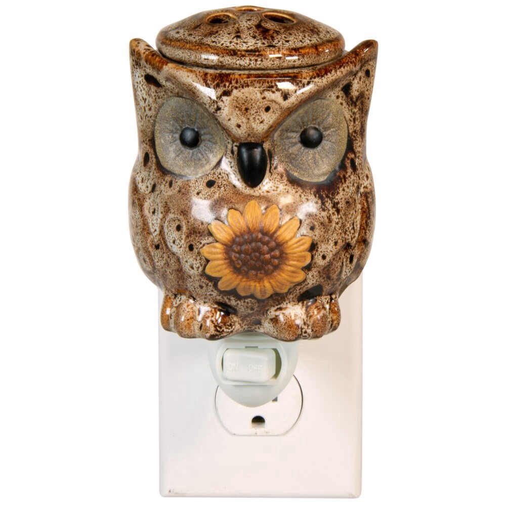 slide 3 of 5, Oak & Rye Spotted Owl Mini Wax Warmer - Brown/White, 1 ct