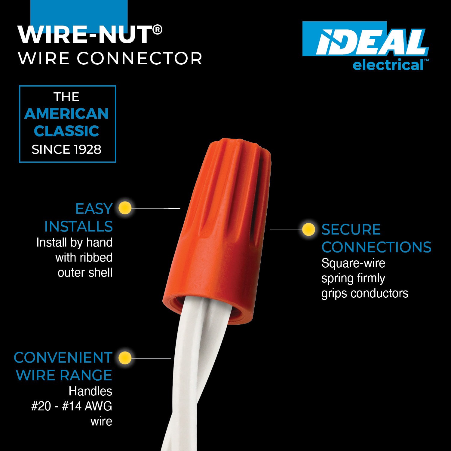 slide 5 of 6, IDEAL Wire connectors Orange ( 100 -Pack ), 1 ct