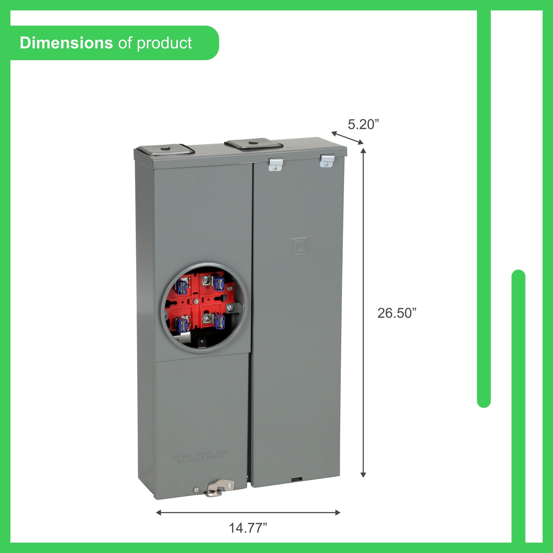 slide 3 of 6, Square D 125-Amp 8-Spaces 8-Circuit Outdoor Main Breaker Meter Combo Load Center, 1 ct
