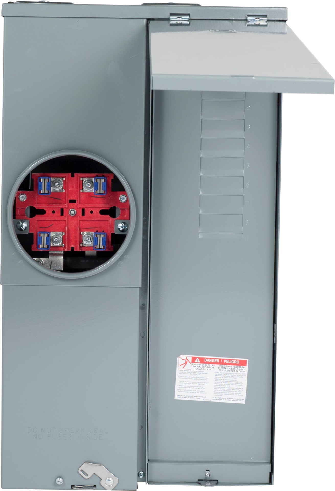 slide 4 of 6, Square D 125-Amp 8-Spaces 8-Circuit Outdoor Main Breaker Meter Combo Load Center, 1 ct