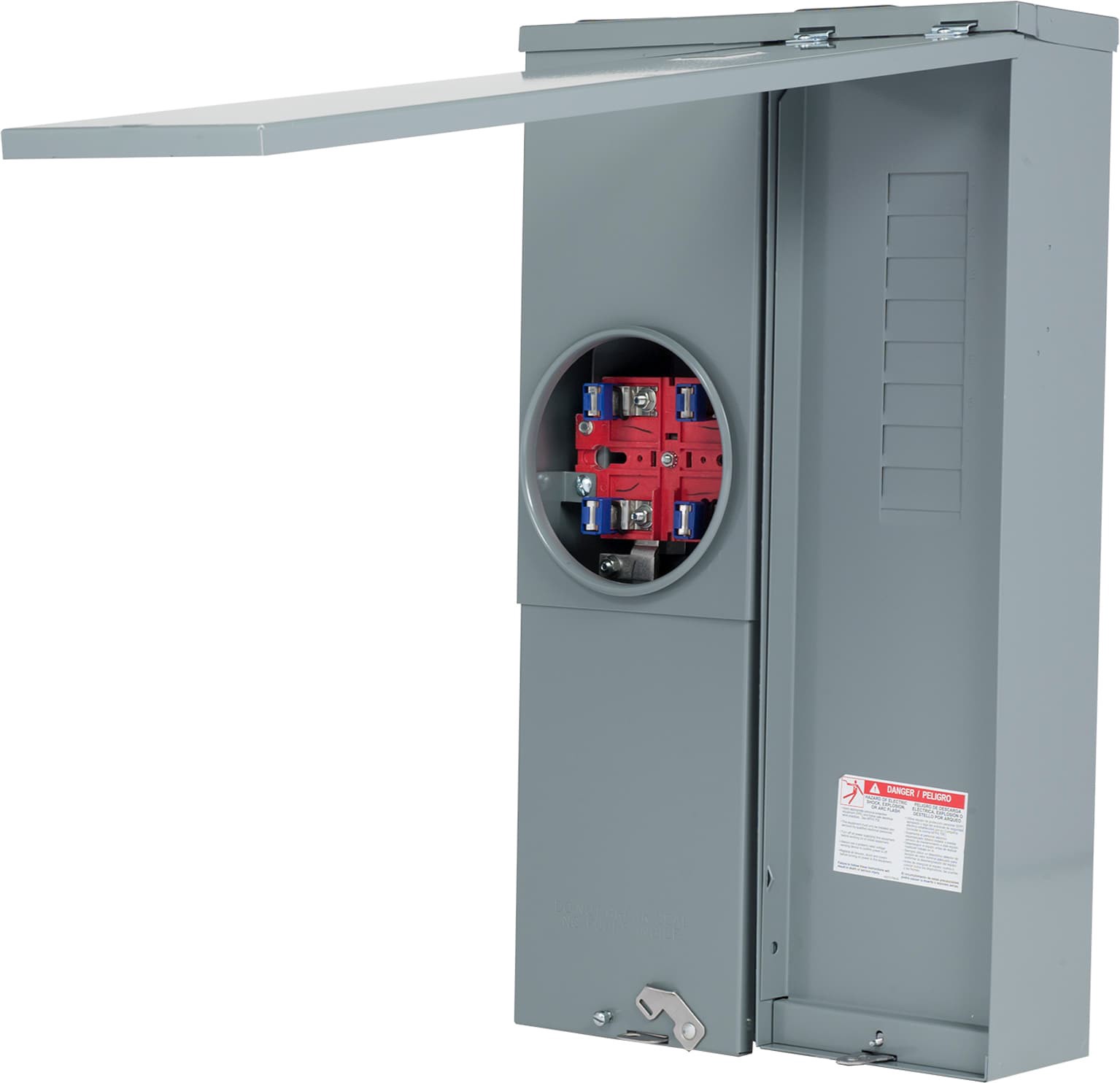 slide 6 of 6, Square D 125-Amp 8-Spaces 8-Circuit Outdoor Main Breaker Meter Combo Load Center, 1 ct