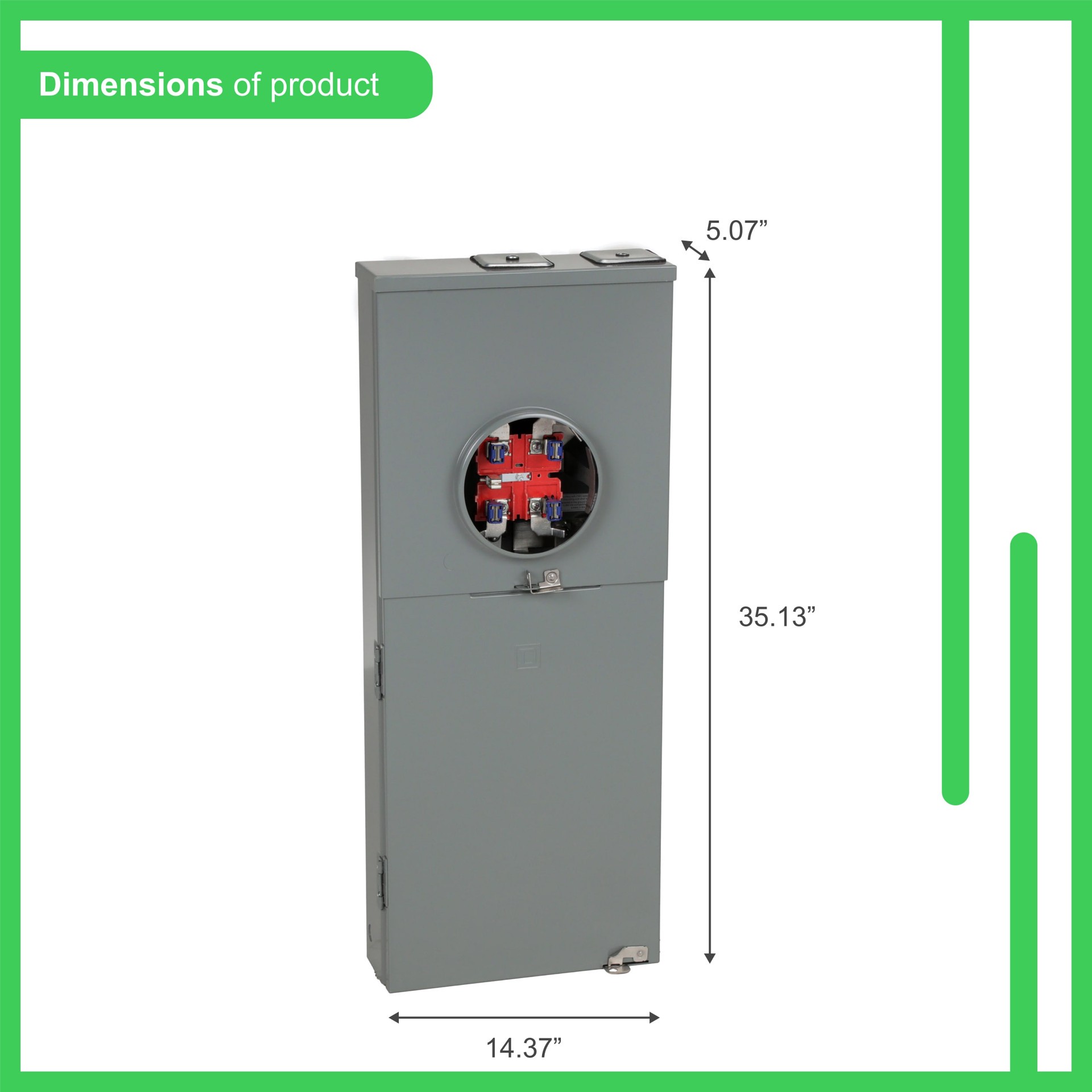 slide 2 of 2, Square D Homeline Ringless Overhead/Underground 200 -Amp 8 -Spaces 16 -Circuit Outdoor Main Breaker Meter Combo Load Center, 1 ct