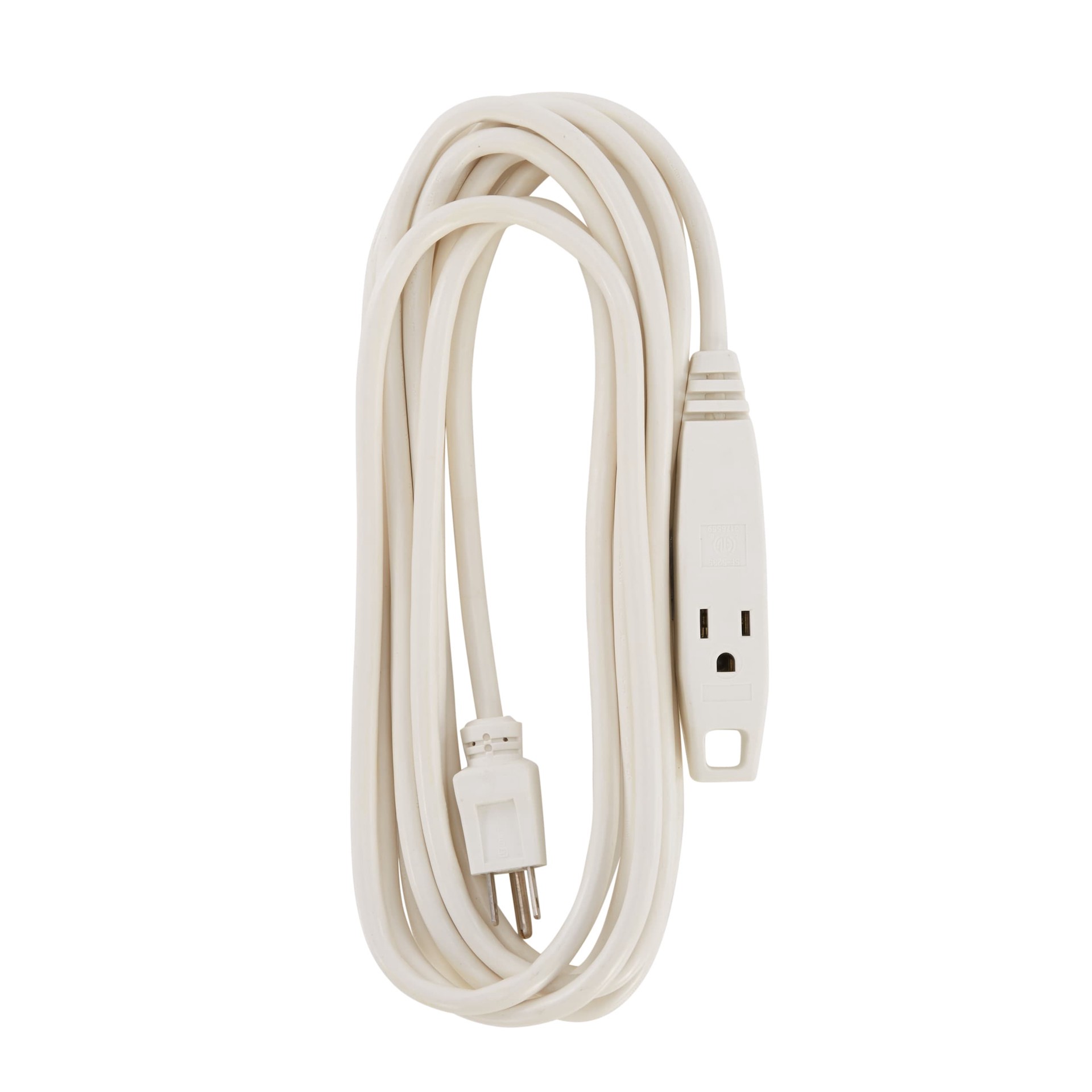 slide 1 of 6, Utilitech 15-ft 16 / 3 Light Duty 3 Prong White Indoor Extension Power Cord, 1 ct