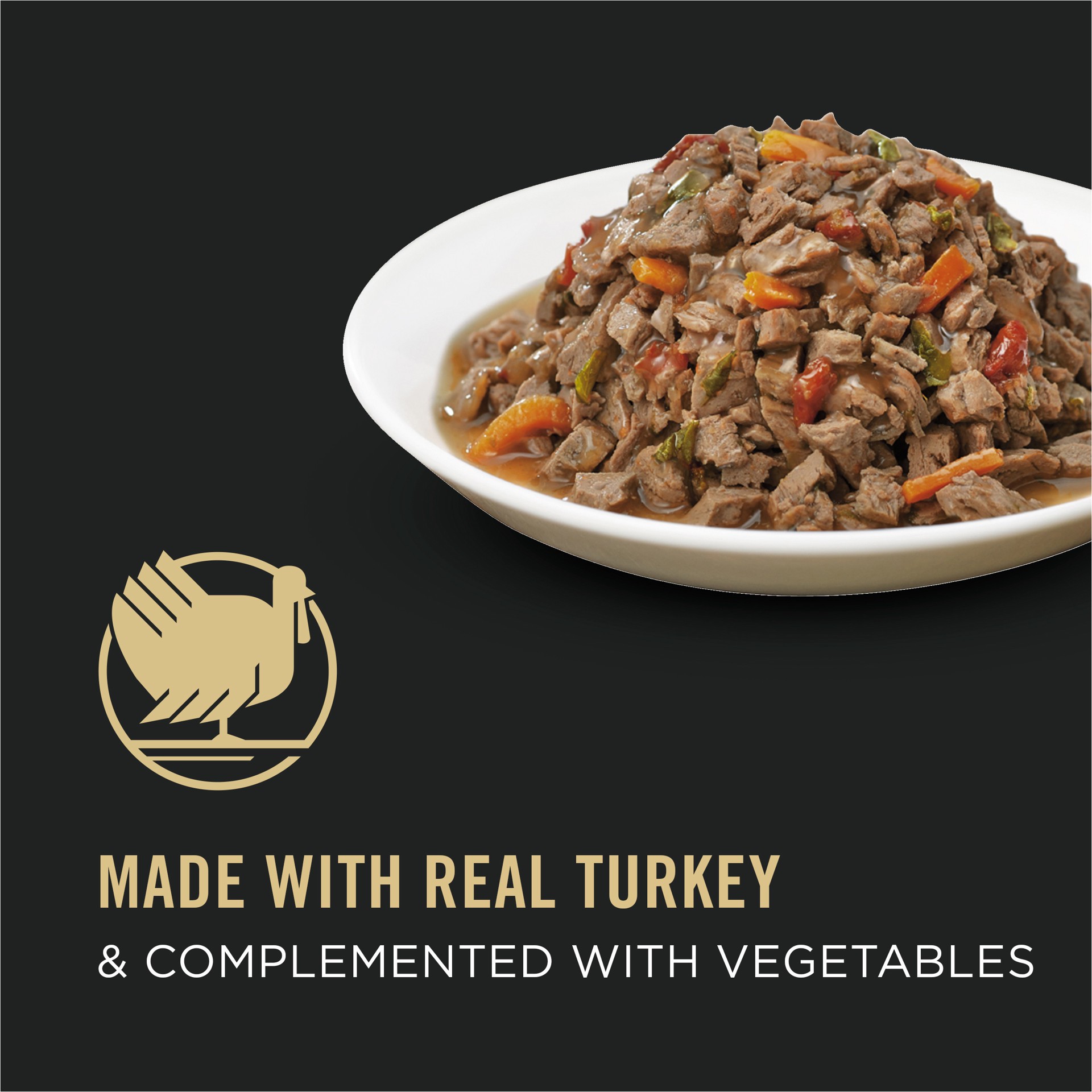 slide 4 of 8, Pro Plan Purina Pro Plan Gravy, High Protein Wet Cat Food, COMPLETE ESSENTIALS Turkey & Vegetable Entree, 3 oz