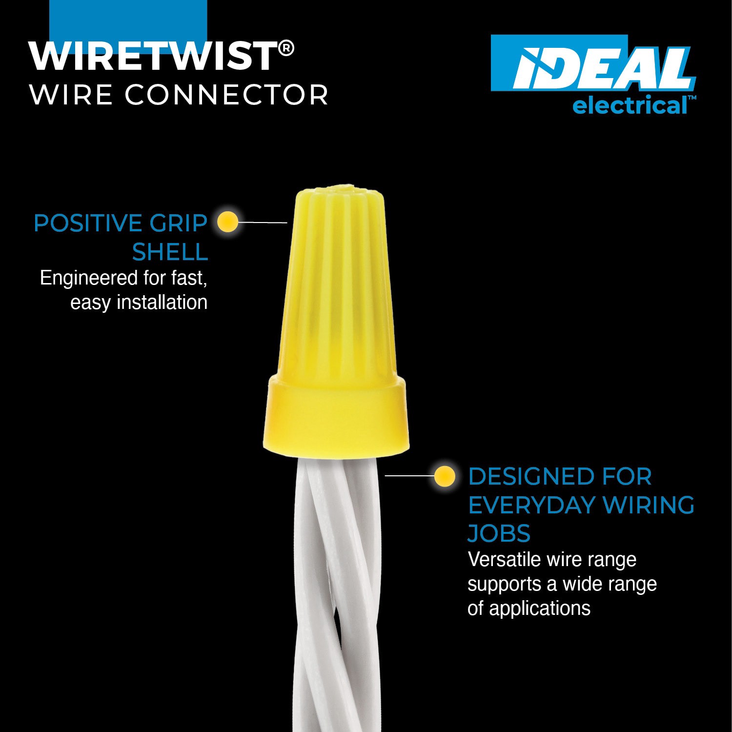 slide 2 of 6, IDEAL Wire connectors Yellow ( 25.0 -Pack ), 1 ct