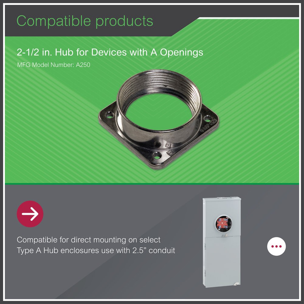 slide 2 of 4, Square D 2.50-in Hub, 1 ct