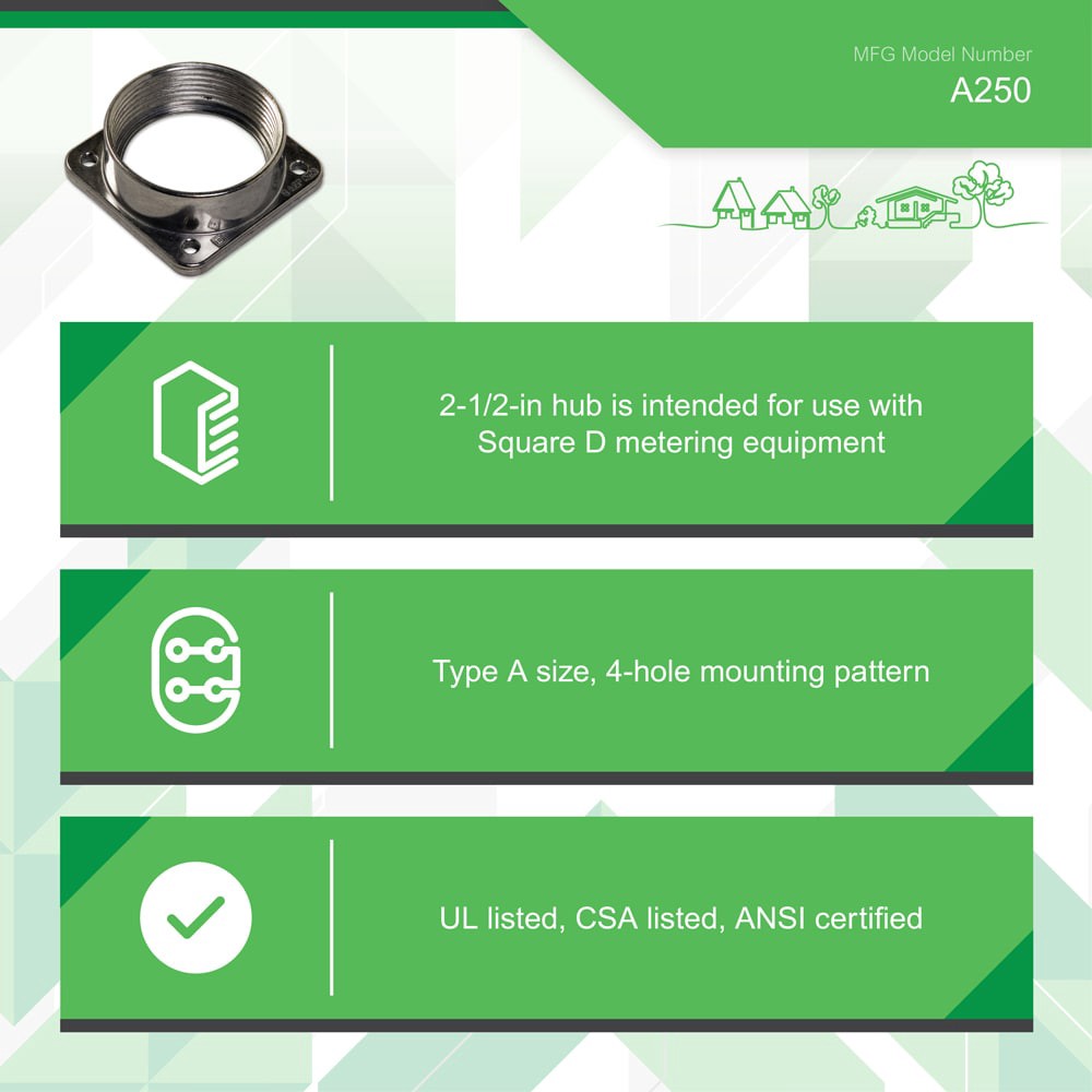 slide 3 of 4, Square D 2.50-in Hub, 1 ct