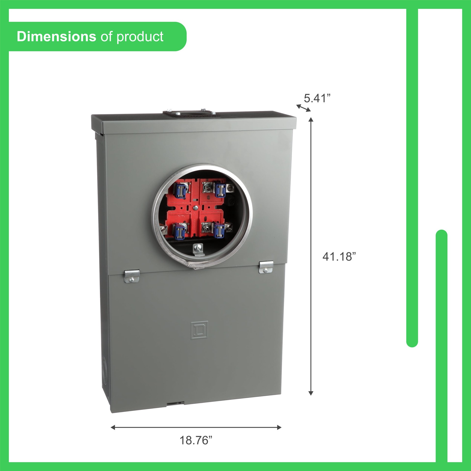 slide 3 of 6, Square D Homeline Ring Type Overhead 100 -Amp 10 -Spaces 20 -Circuit Outdoor Main Breaker Meter Combo Load Center (Value Pack), 1 ct