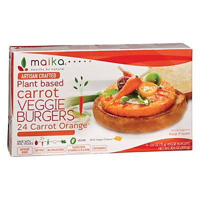 slide 1 of 1, Maika Carrot Veggie Burgers, 4 ct