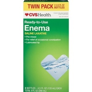 slide 1 of 1, CVS Health Disposable Enema Latex Free Twin Pack, 2 ct; 4.5 fl oz