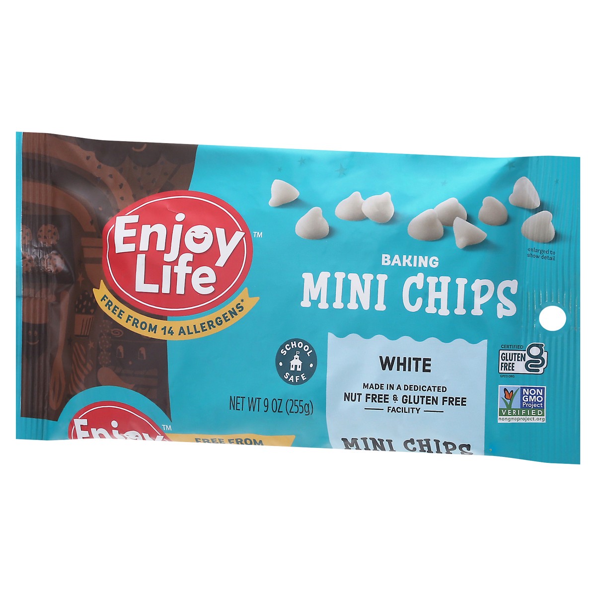 slide 9 of 9, ENJOY LIFE NATURAL BRANDS LLC Baking Chocolate 3D - Mini Chips - White Chocolate Film Enjoy Life Redesign 9oz - 255g English, 9 oz
