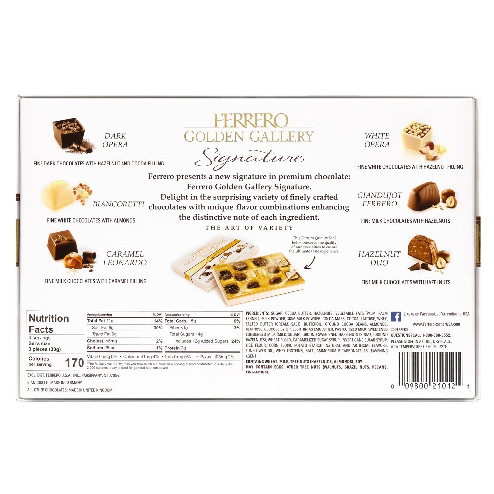 slide 5 of 9, Ferrero Fine Assorted Chocolates 6 ea, 12 pc