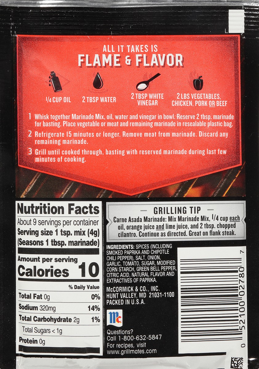 slide 2 of 8, McCormick Grill Mates Smoky Ranchero Marinade Mix 1.25 oz. Packet, 1.25 oz