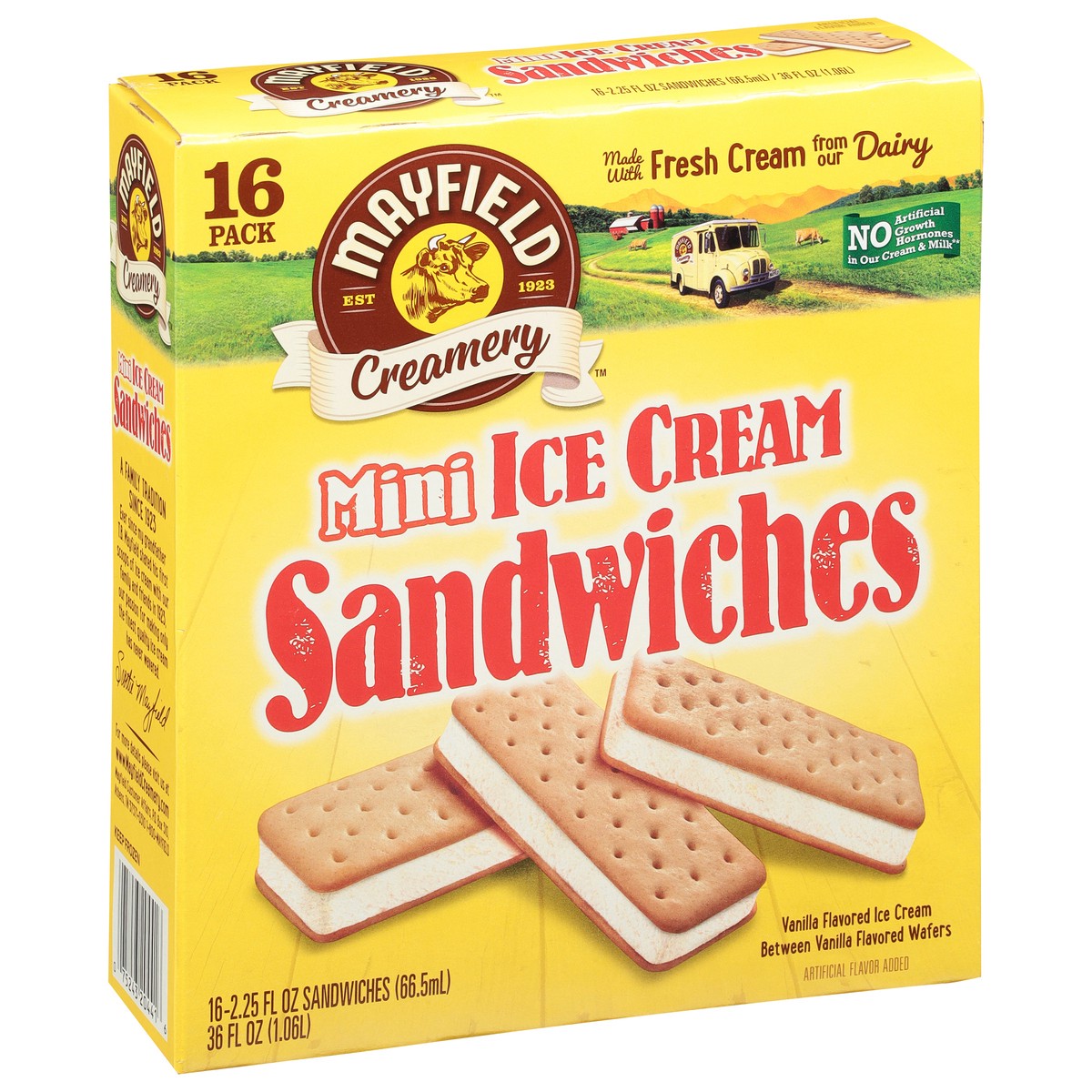 slide 8 of 9, Mayfield Creamery Mini Vanilla Ice Cream Sandwiches 16 - 2.25 fl oz Packs, 16 ct