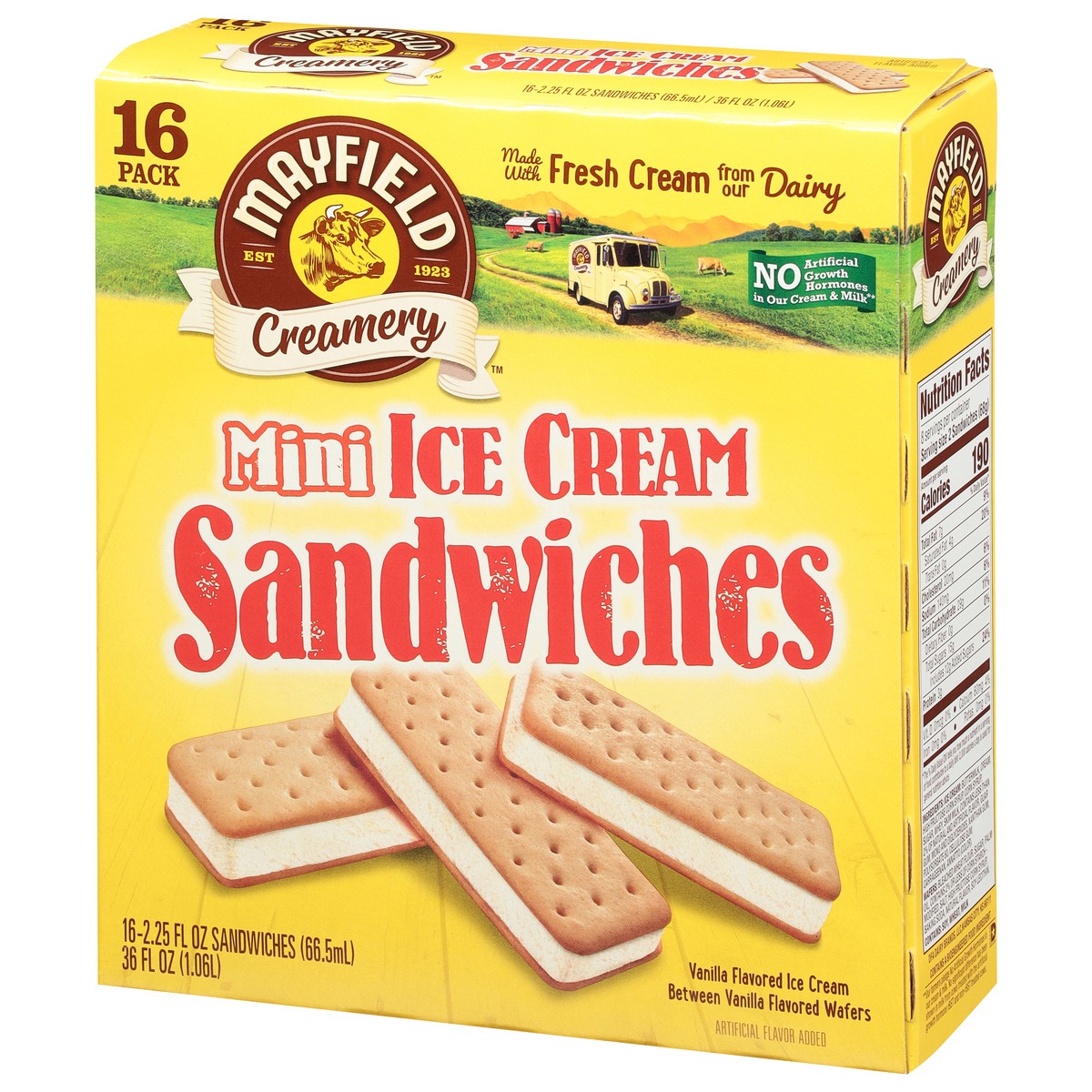 slide 3 of 9, Mayfield Creamery Mini Vanilla Ice Cream Sandwiches 16 - 2.25 fl oz Packs, 16 ct