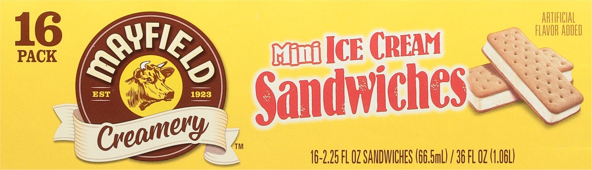 slide 9 of 9, Mayfield Creamery Mini Vanilla Ice Cream Sandwiches 16 - 2.25 fl oz Packs, 16 ct