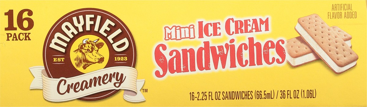 slide 6 of 9, Mayfield Creamery Mini Vanilla Ice Cream Sandwiches 16 - 2.25 fl oz Packs, 16 ct