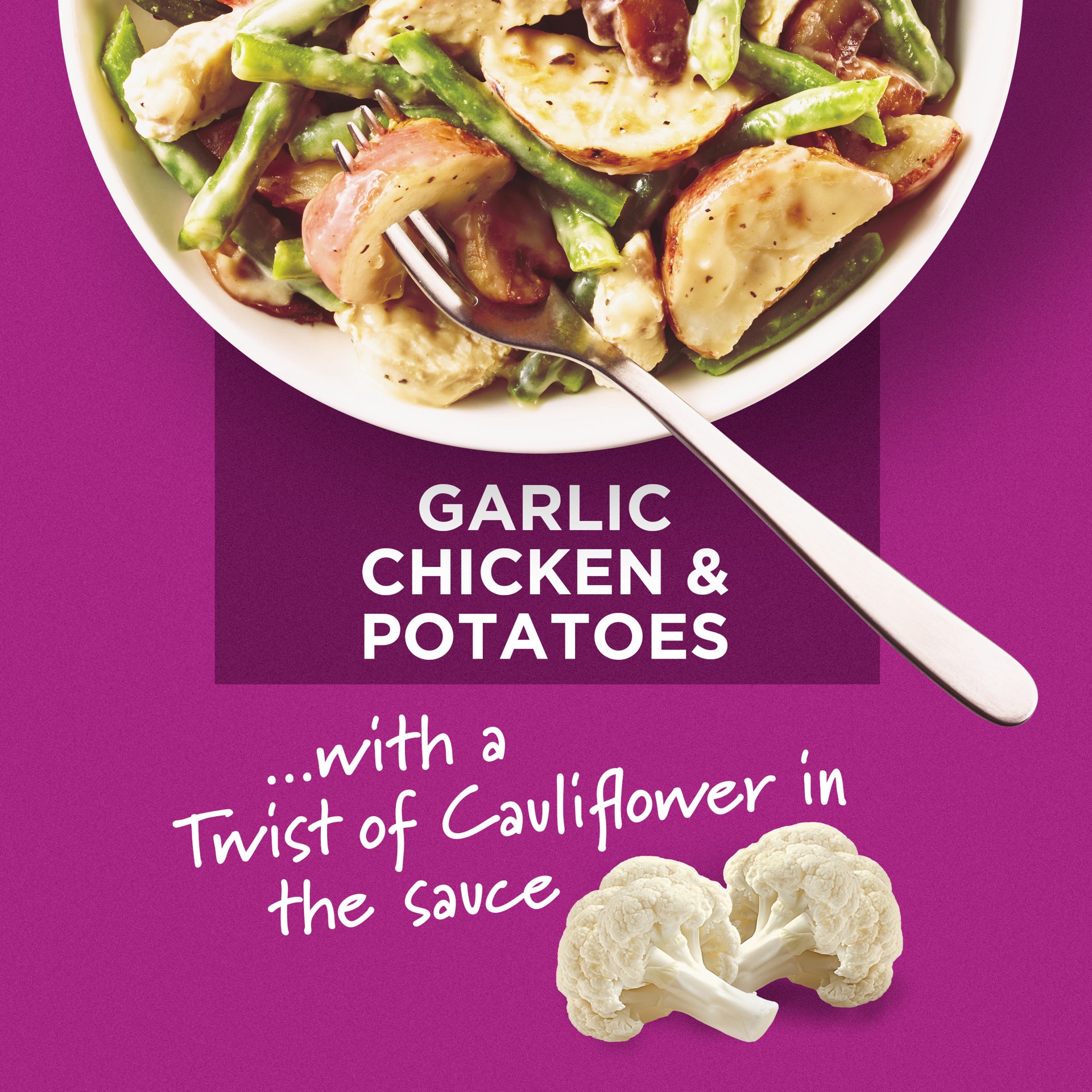 slide 7 of 7, O, That's Good! Garlic Chicken & Potatoes with Cauliflower in the Sauce Frozen Skillet, 21 oz Bag, 21 oz