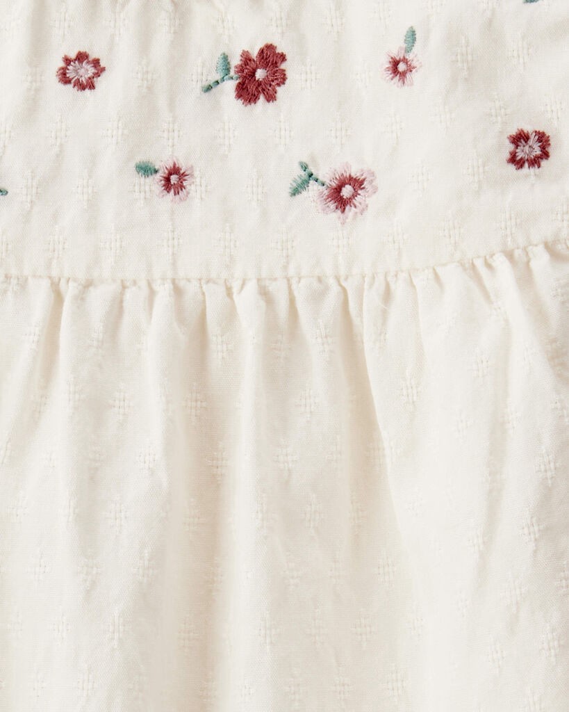 slide 2 of 3, Littleplanet Baby Girl Organic Cotton Floral Print Long-Sleeve Top Whitecap Cream 24M, 1 ct