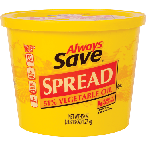 slide 1 of 1, Always Save Margarine Tub, 45 oz