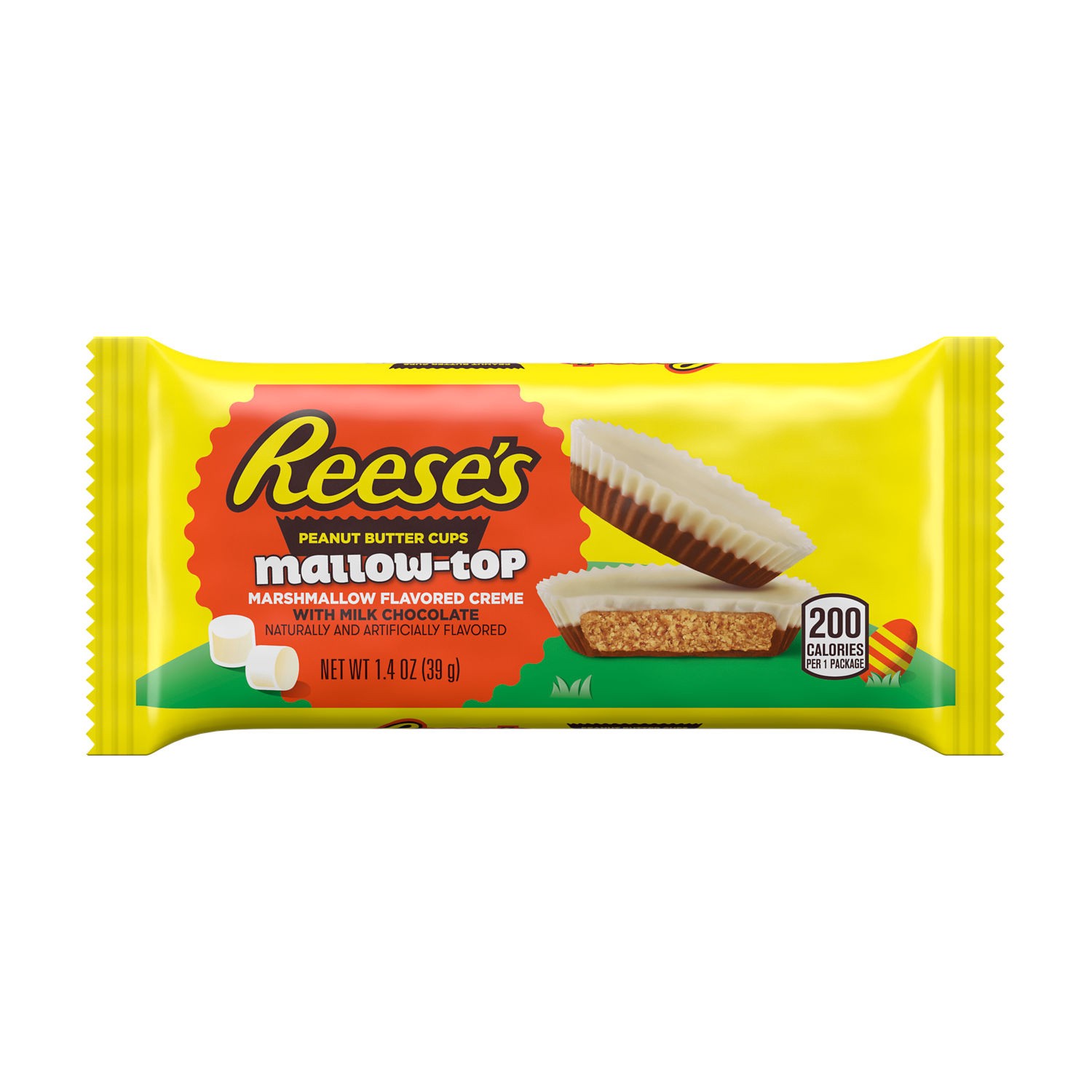 slide 1 of 2, Reese's Mallow-Top Marshmallow Creme Milk Chocolate Peanut Butter, Easter Candy Cups Pack, 1.4 oz, 1.4 oz