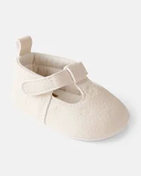 Carter's Baby Girl Flower Mary Jane Shoes - Cream - Size 4