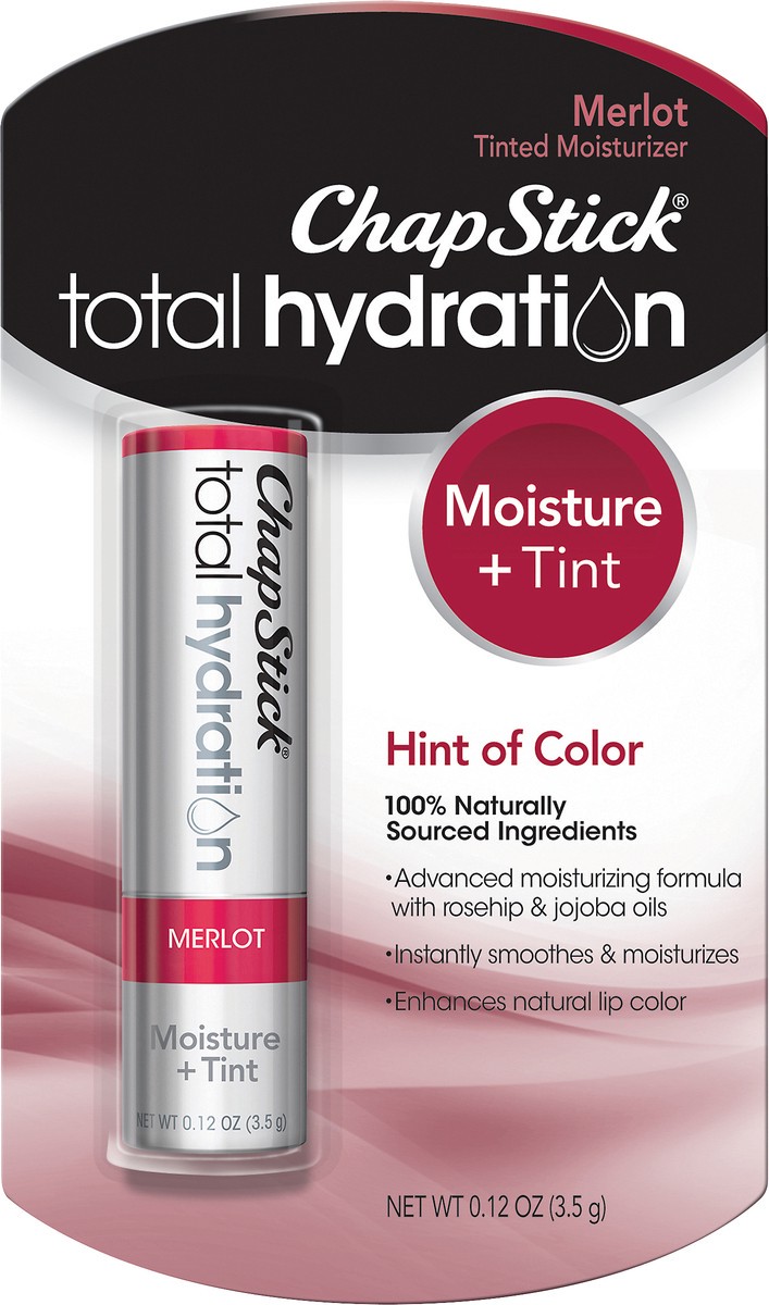 slide 2 of 10, ChapStick Total Hydration Merlot Moisture + Tint 0.12 oz, 0.12 oz