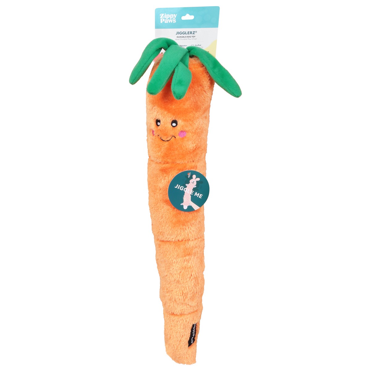 slide 3 of 9, Zippy Paws Jigglerz Carrot Durable Dog Toy 1 ea, 1 ct