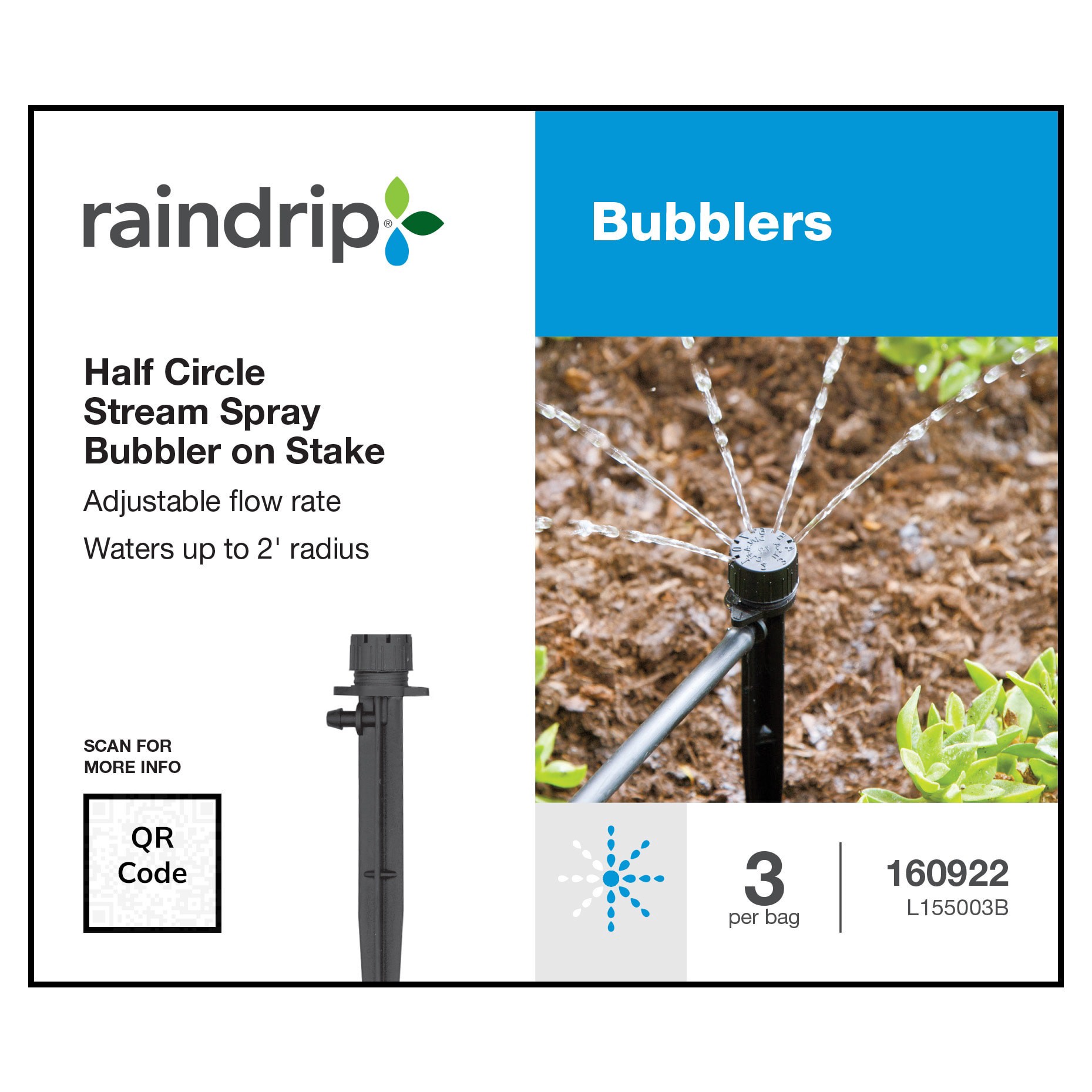 slide 6 of 6, Raindrip 11 GPH Half-circle Drip Irrigation Bubbler 3 -Pack, 1 ct