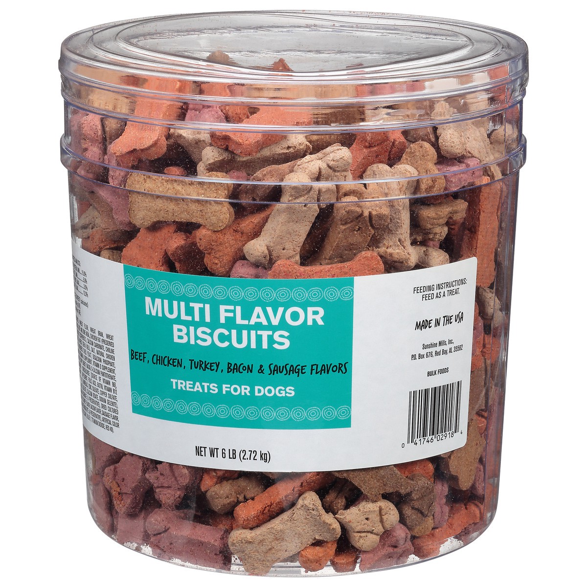 slide 6 of 9, Sunshine Mills Multi Flavor Biscuits Treats for Dogs 6 lb Bucket, 6 lb