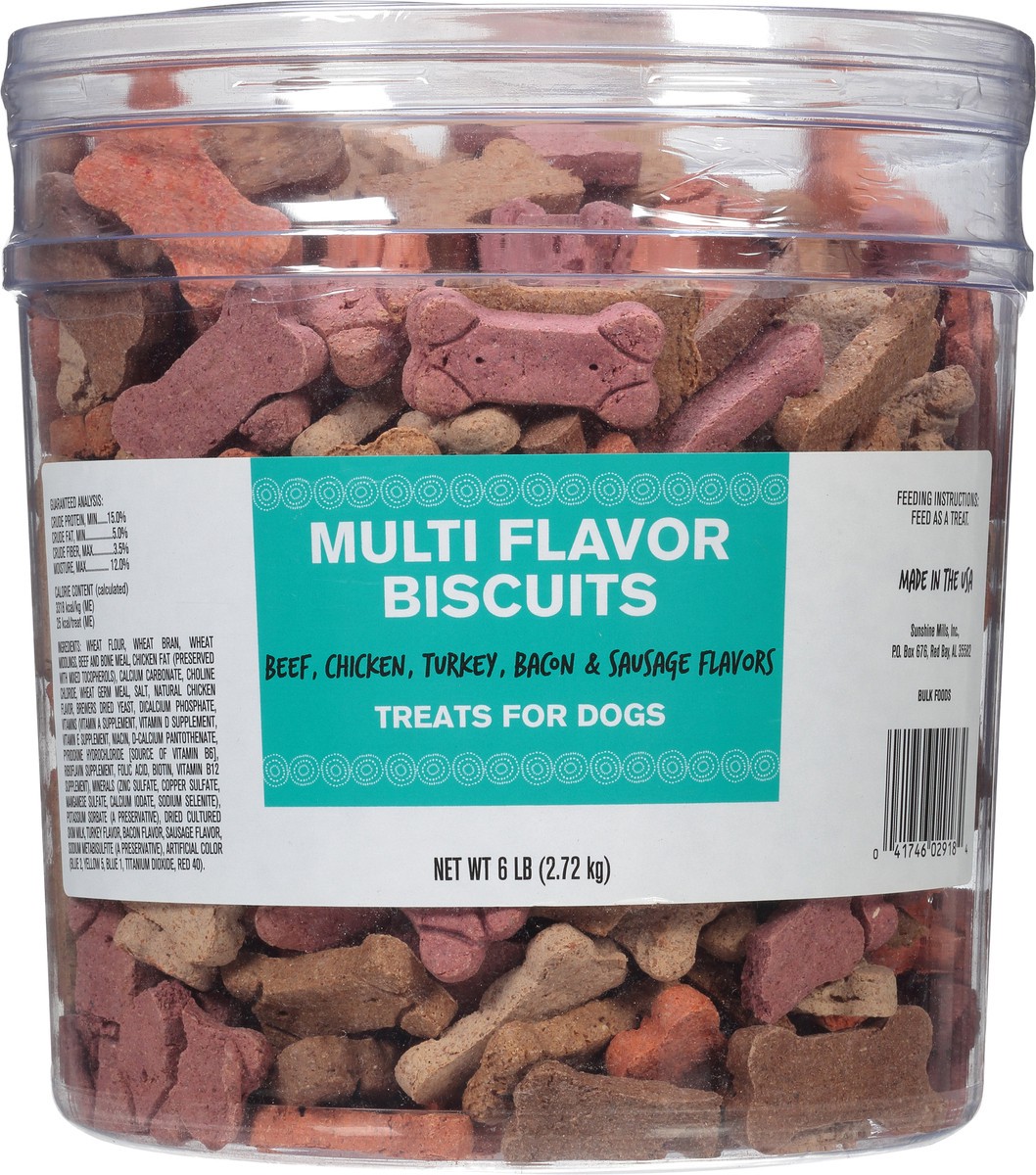 slide 8 of 9, Sunshine Mills Multi Flavor Biscuits Treats for Dogs 6 lb Bucket, 6 lb