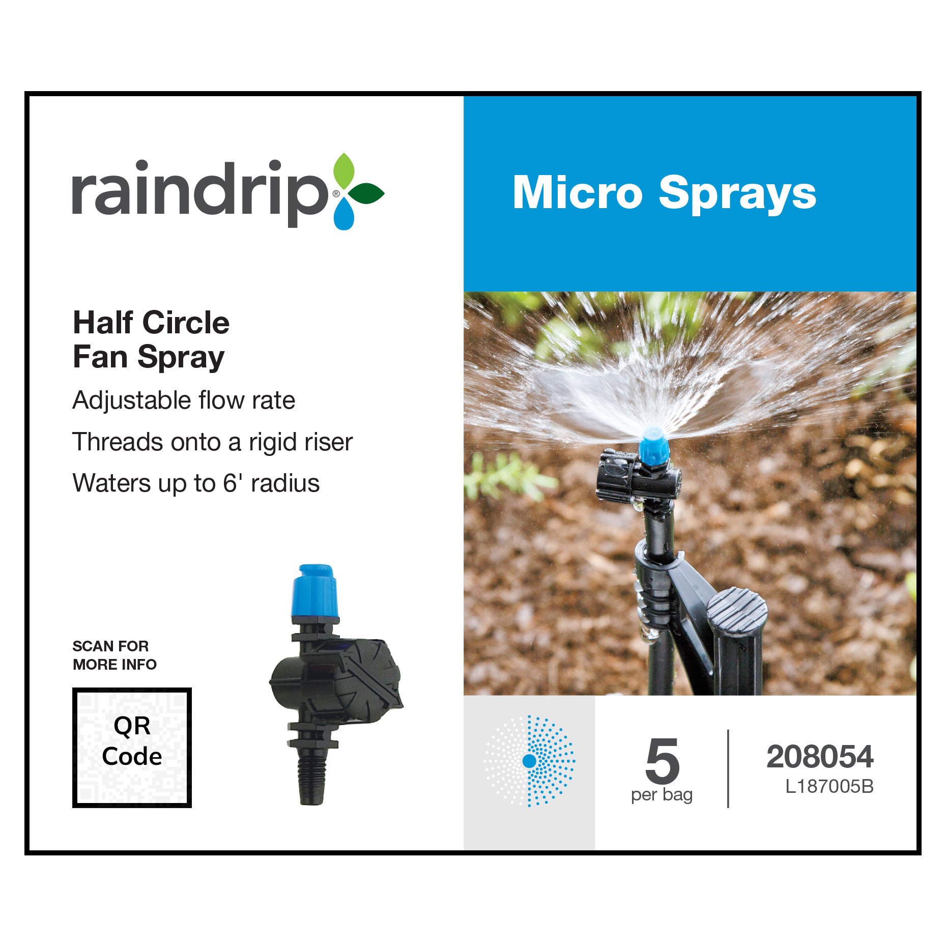 slide 3 of 5, Raindrip 24 GPH Half-Circle Drip Irrigation Micro Spray 5 -Pack, 1 ct