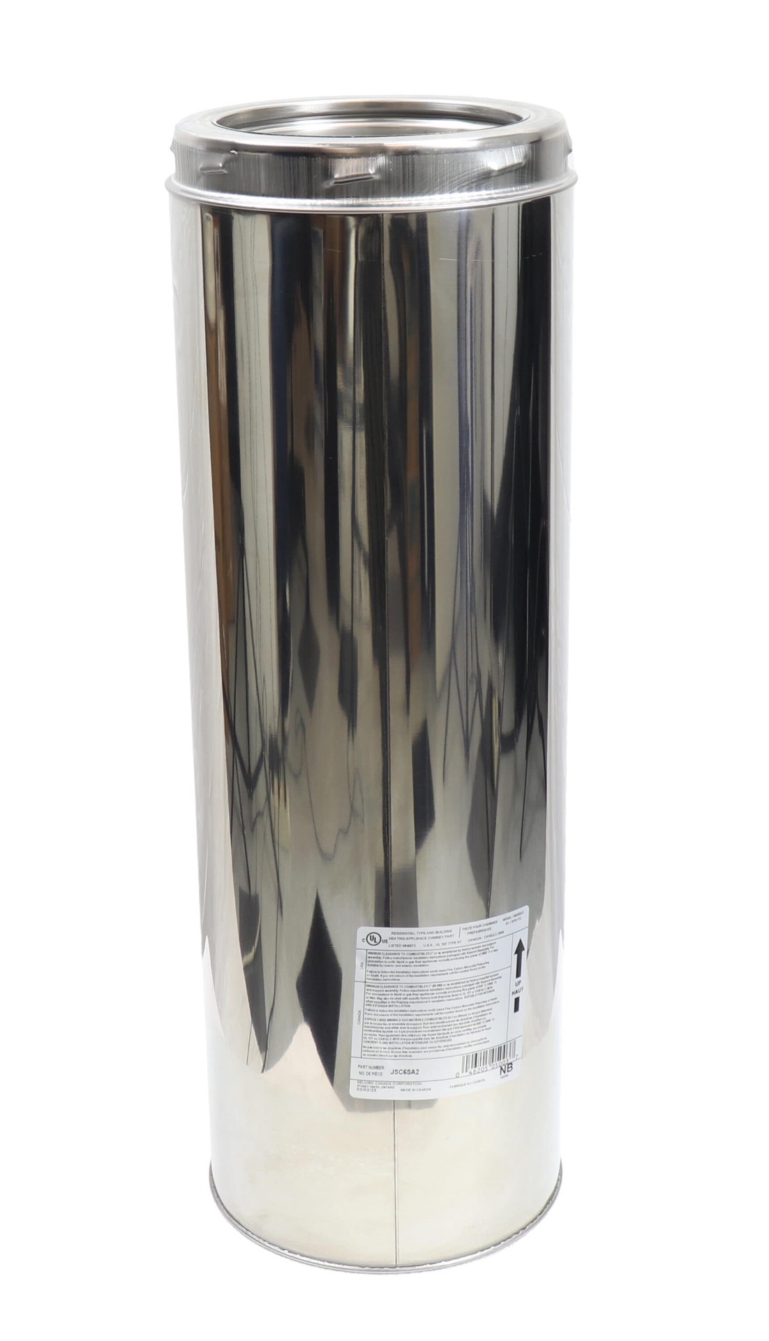 slide 5 of 6, SuperVent 6-in Dia x 12-in L Insulated Double wall Stainless steel Chimney Pipe, 1 ct