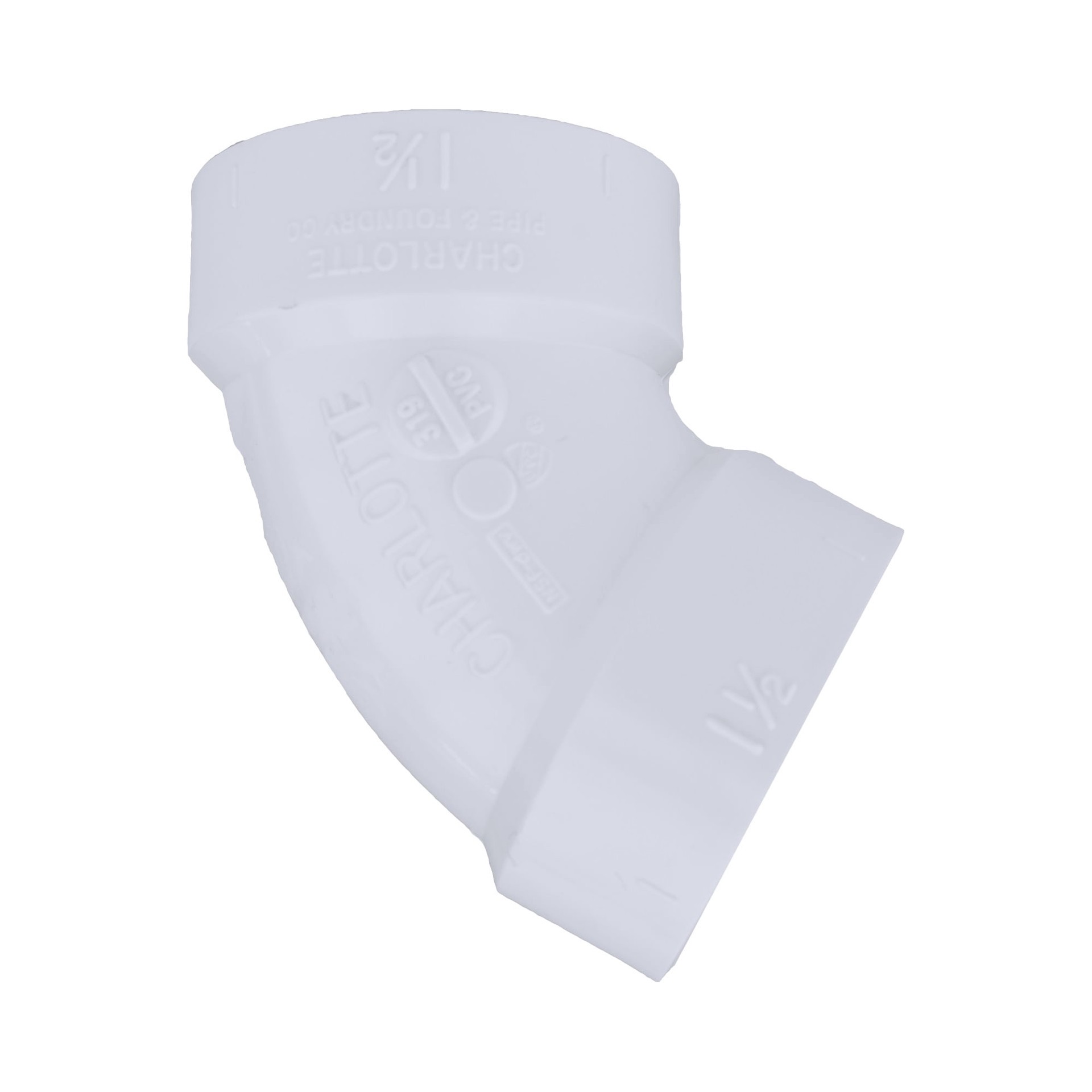 slide 3 of 6, Charlotte Pipe 1-1/2-in 60-Degree PVC DWV Elbow, 1 ct
