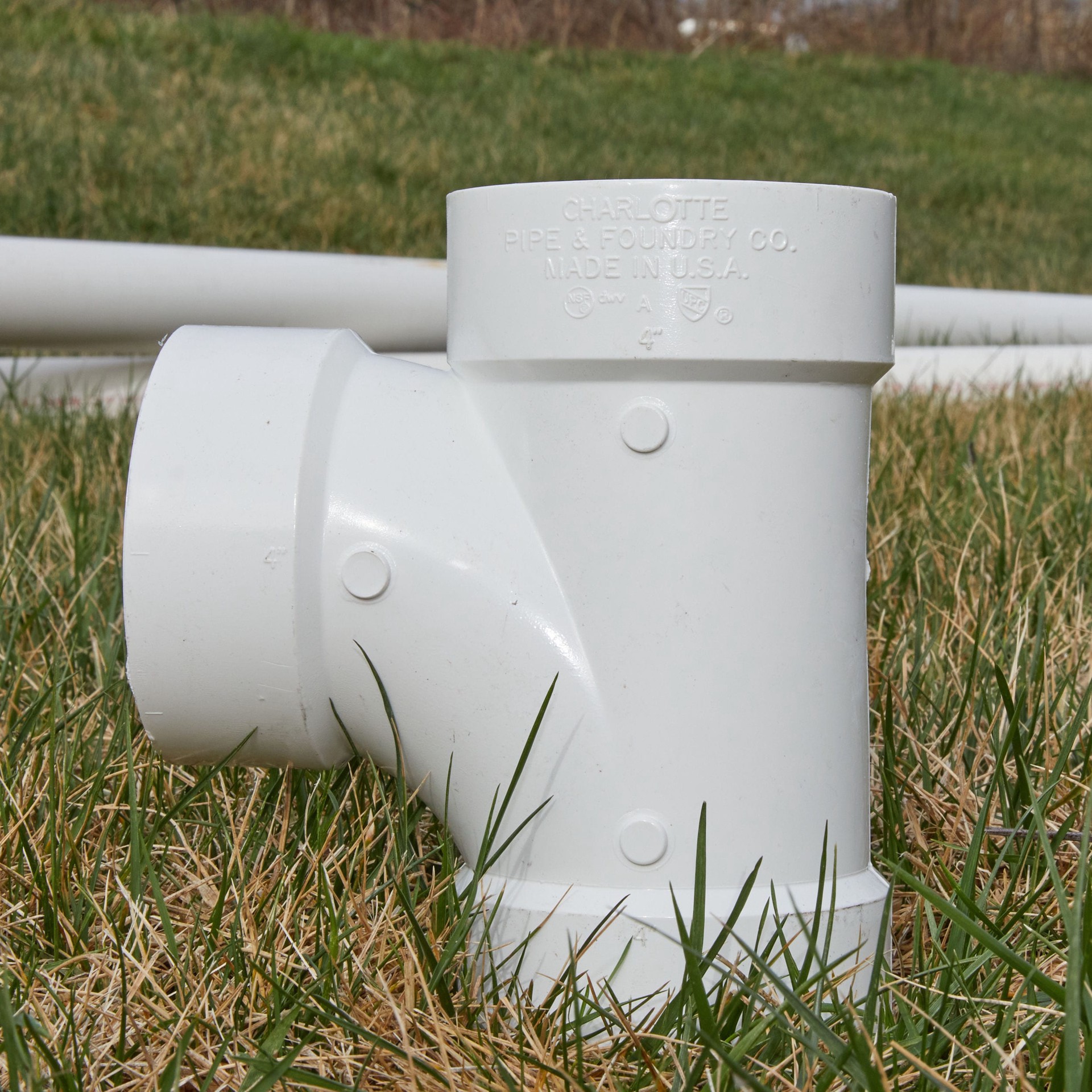 slide 2 of 6, Charlotte Pipe 2-in x 2-in PVC DWV Hub Sanitary Tee for Non-Potable Water Applications, 1 ct