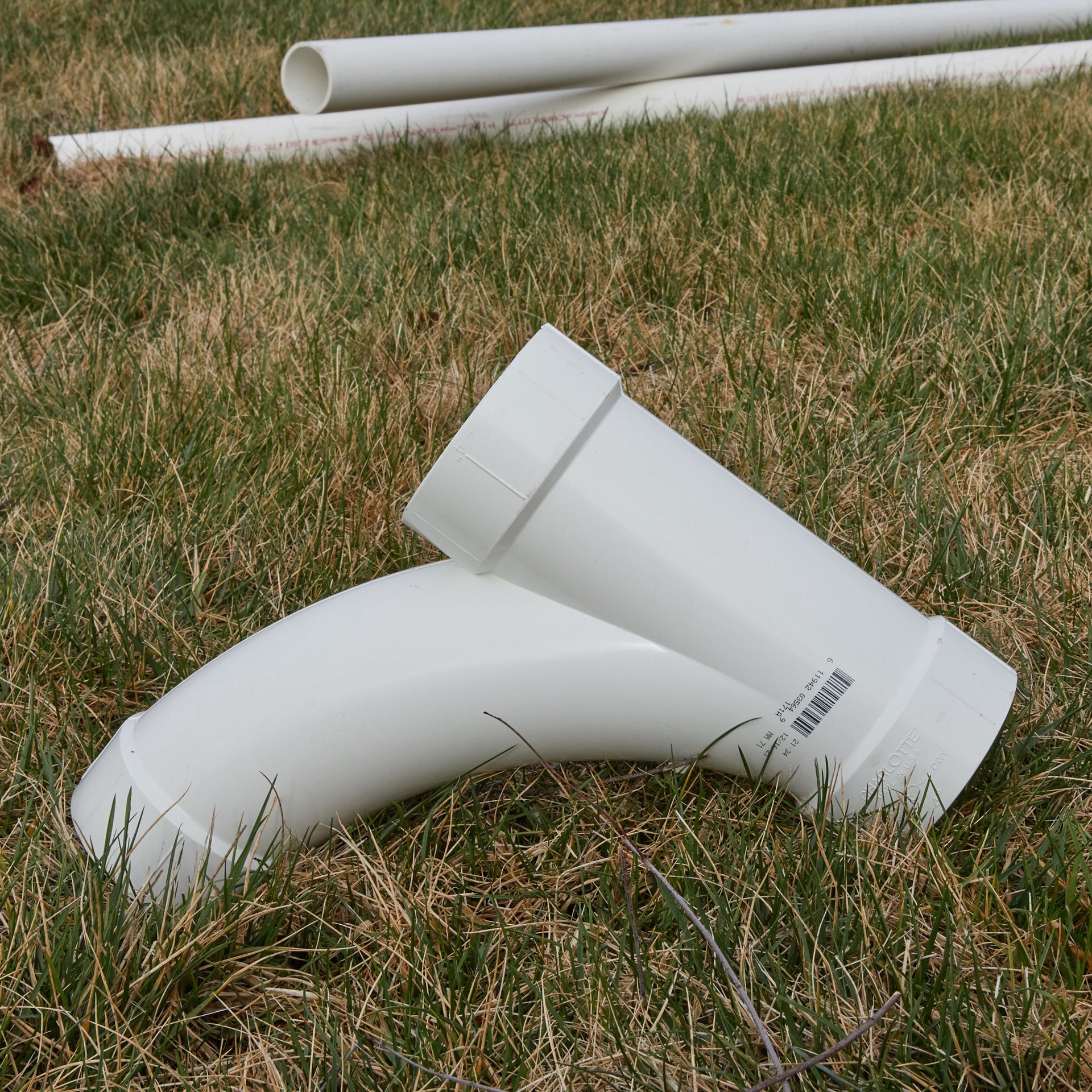 slide 2 of 6, Charlotte Pipe 3-in x 3-in x 3-in PVC DWV Combination Wye with 45 Degree Angle, 1 ct