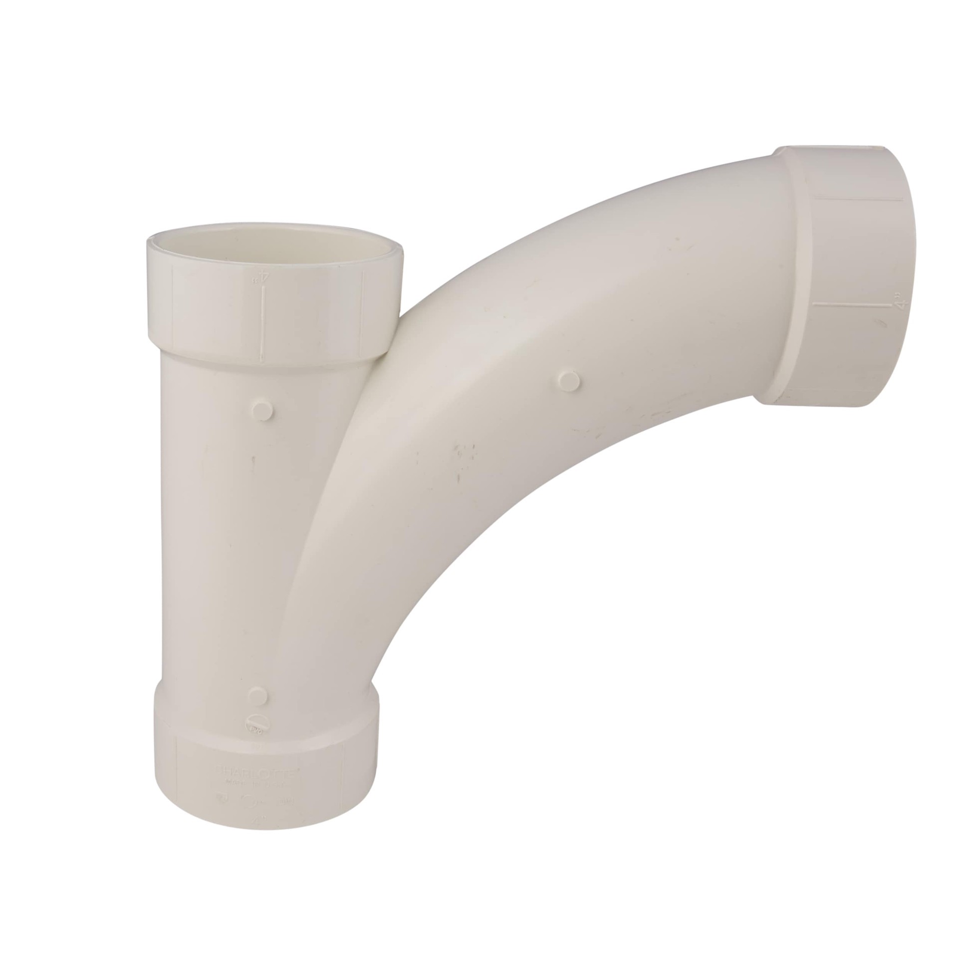 slide 3 of 6, Charlotte Pipe 3-in x 3-in x 3-in PVC DWV Combination Wye with 45 Degree Angle, 1 ct