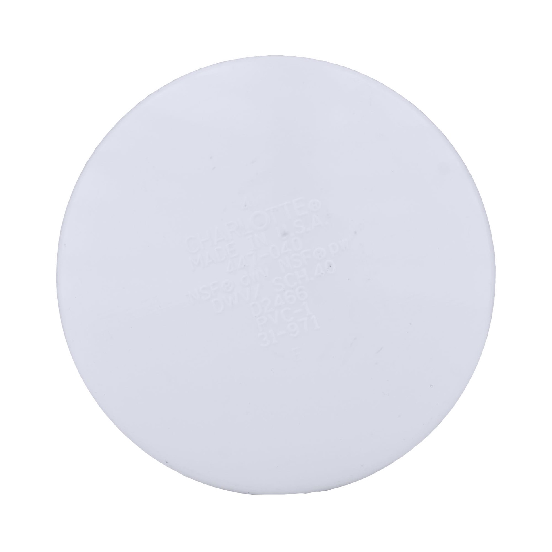 slide 6 of 6, Charlotte Pipe 4-in Schedule 40 PVC Socket Cap - White - NSF Safety Listed, 1 ct