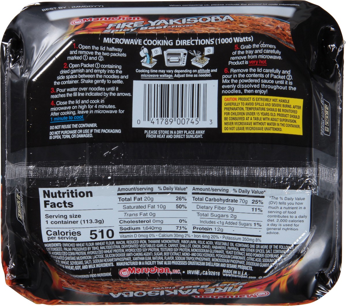 slide 5 of 9, Maruchan Fire Spicy Beef Fire Yakisoba 3.99 oz, 3.99 oz