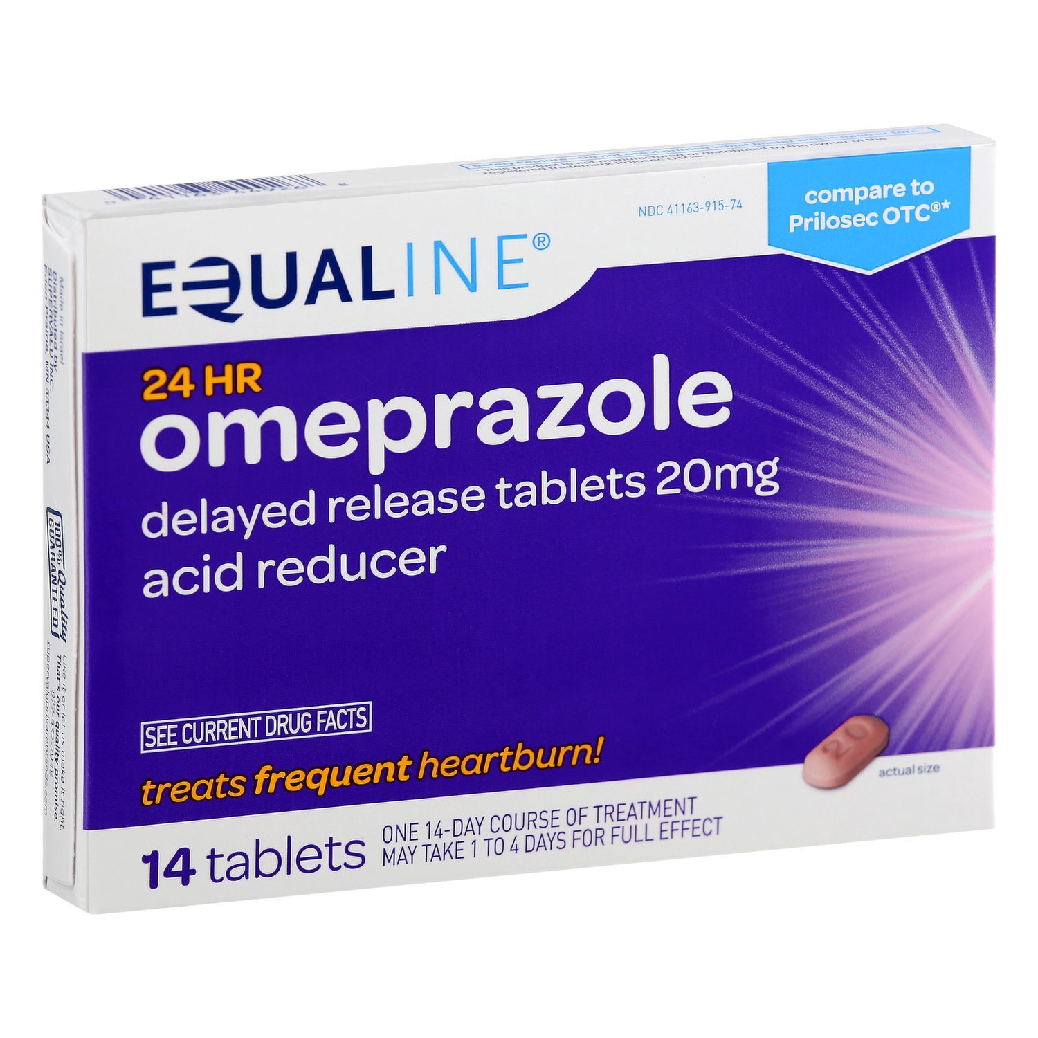 slide 1 of 1, Equaline Omeprazole, 14 ct