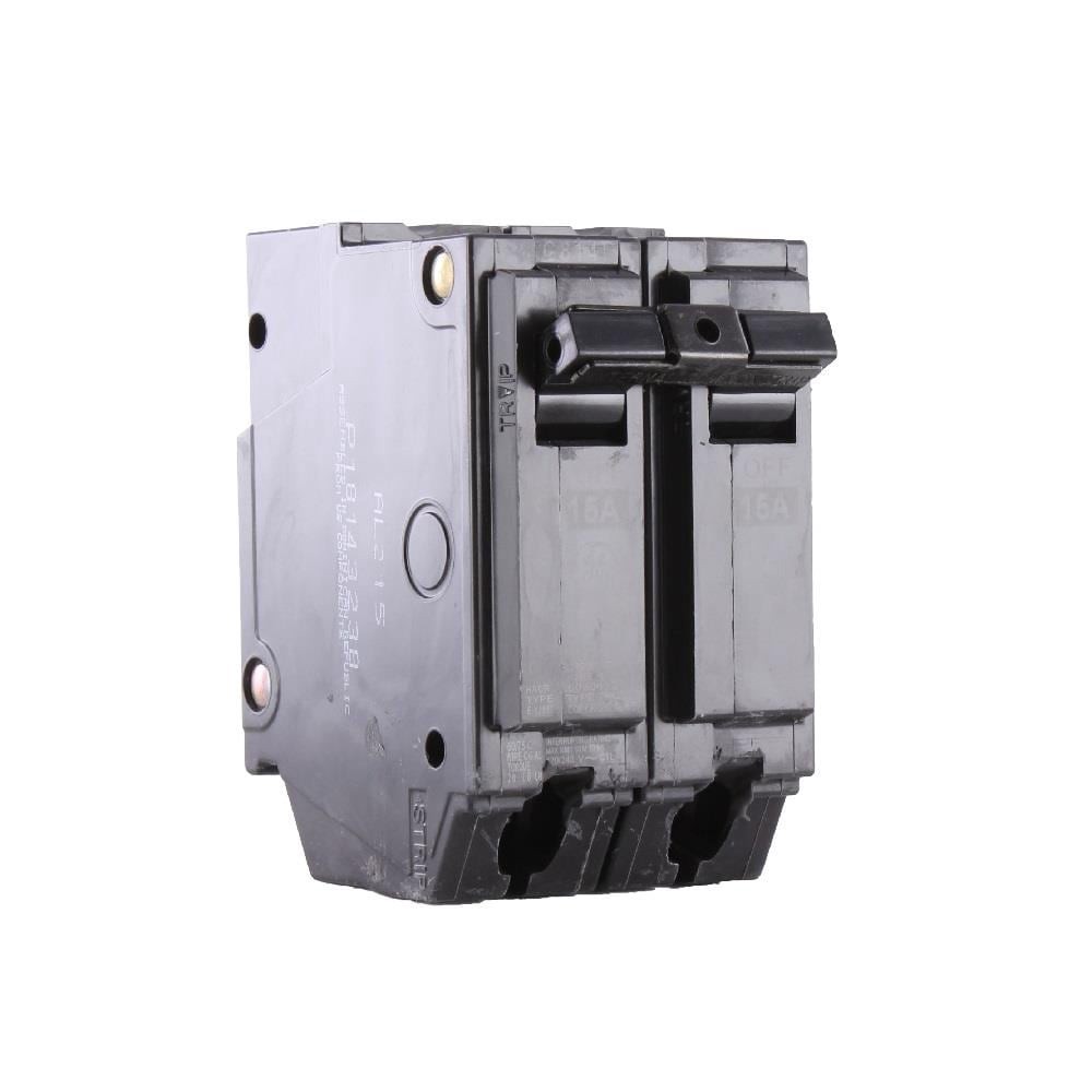 slide 3 of 6, GE 15-amp 2 -Pole Standard trip Circuit Breaker, 1 ct
