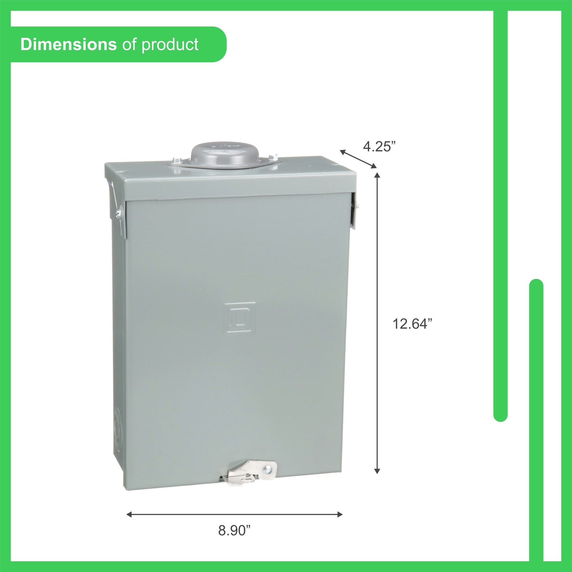 slide 3 of 6, Square D 100 -Amp 6 -Spaces 12 -Circuit Outdoor Main lug Load Center, 1 ct
