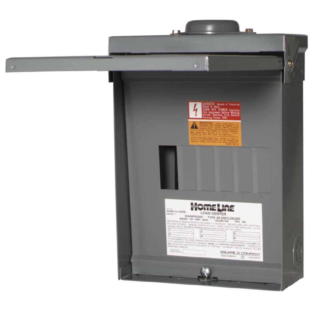 slide 1 of 6, Square D 100 -Amp 6 -Spaces 12 -Circuit Outdoor Main lug Load Center, 1 ct