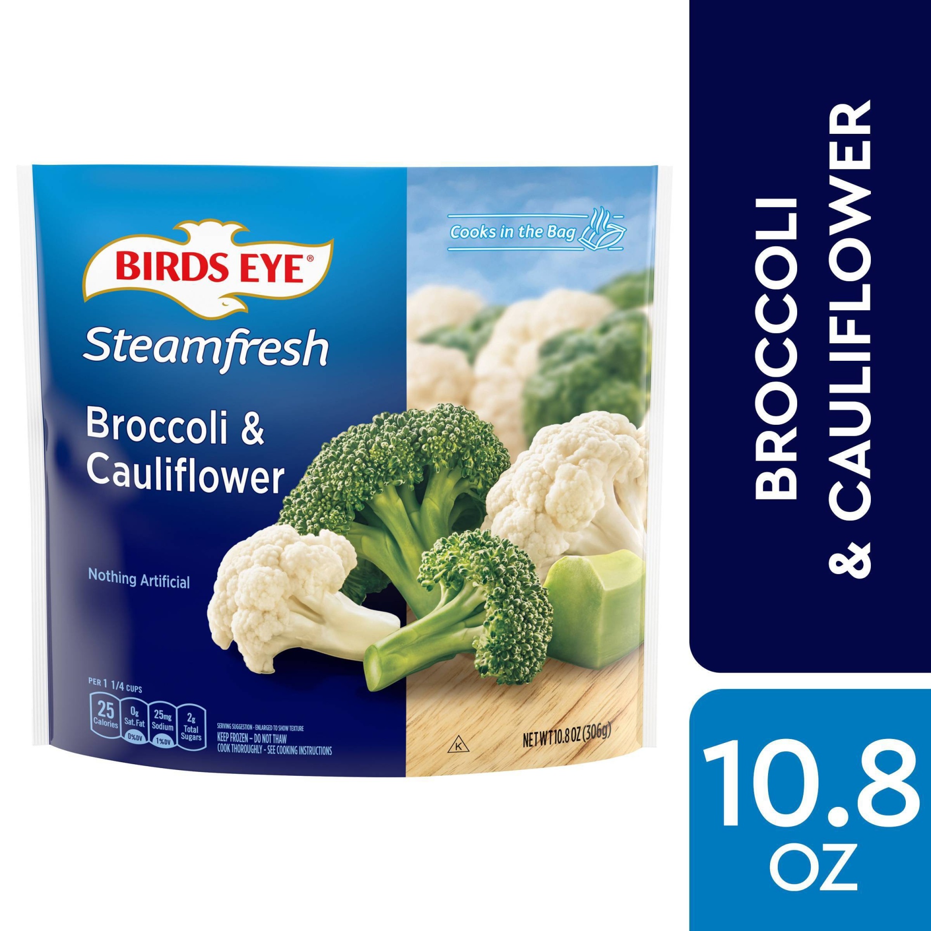 slide 1 of 10, Birds Eye Steamfresh Broccoli & Cauliflower, 10.8 oz