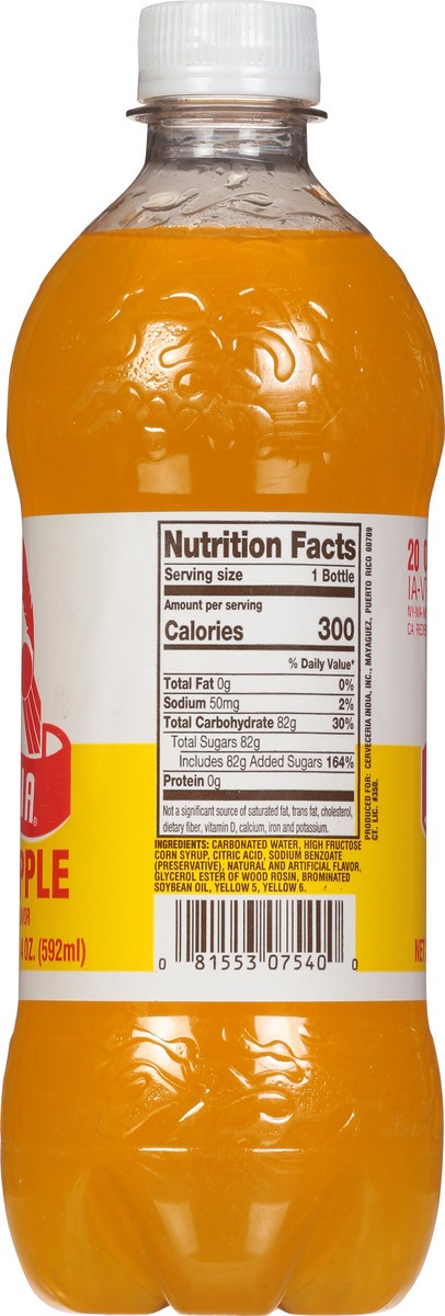 slide 6 of 9, India Pineapple Tropical Flavor Soda 20 fl oz, 20 fl oz